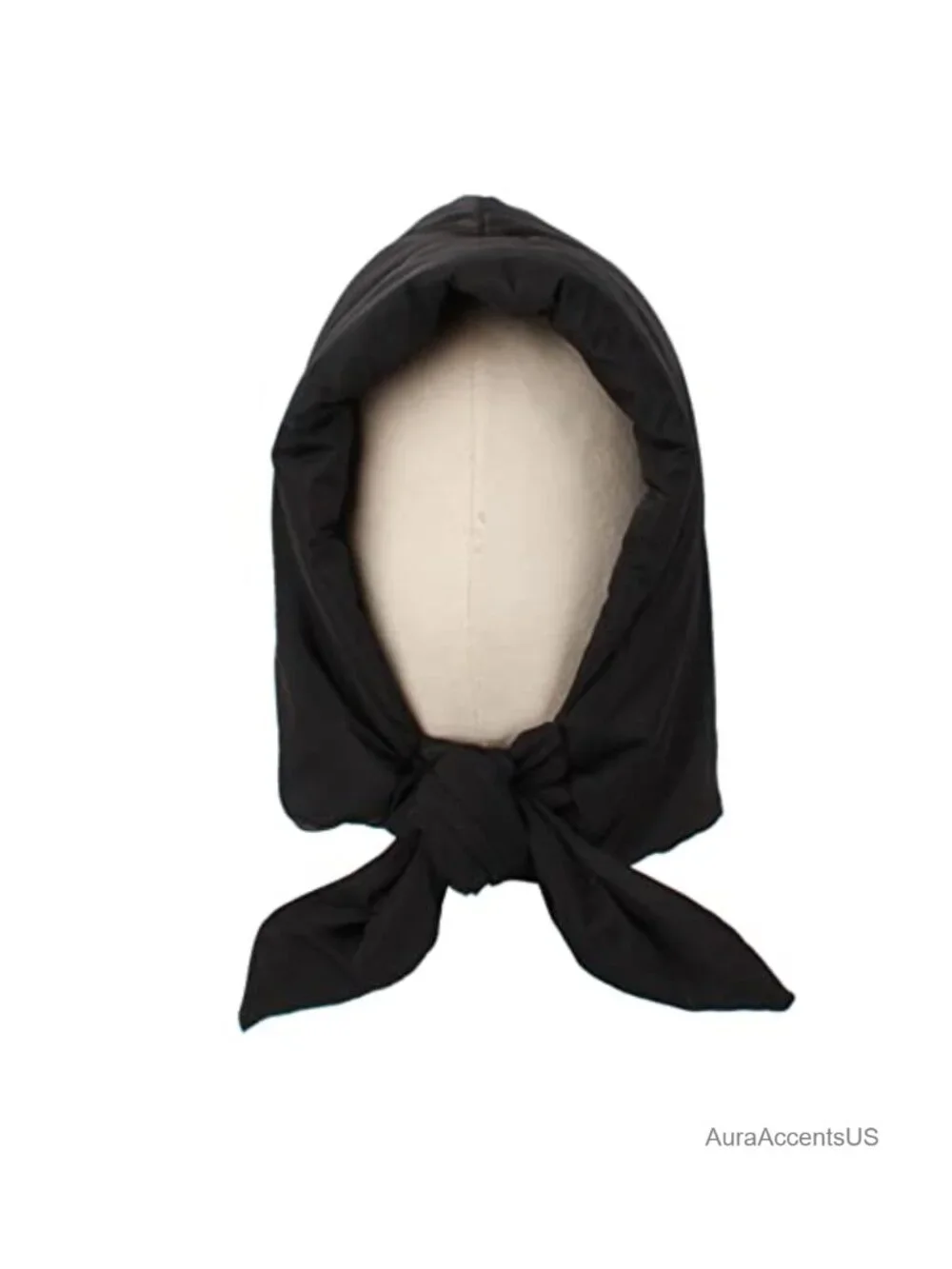 Down Hooded Scarf Hat Tie Under Chin Winter Warm Waterproof Women Girls